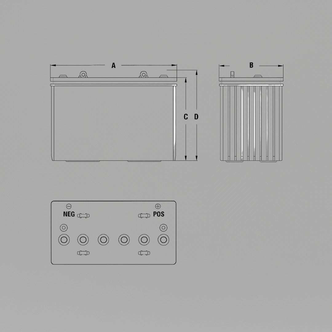 Batería AGM Marca Discover Modelo EV31A-A 12V-120AH