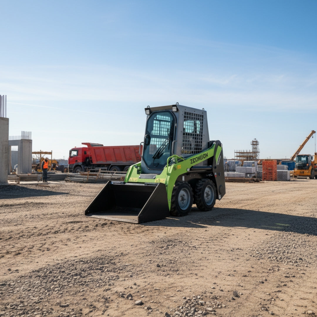 Minicargador ZOOMLION ZS080V Diésel Con Llantas De Caucho
