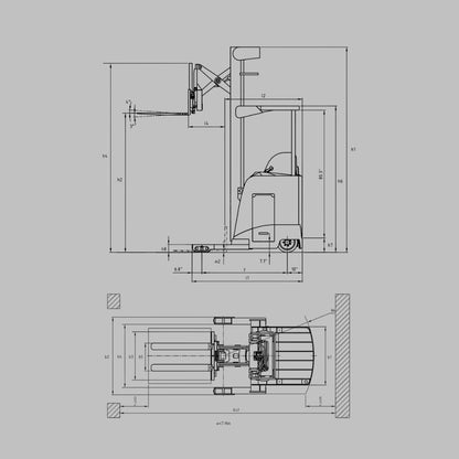 Montacargas Eléctrico Hangcha DR16Li con Batería de Litio (Reach Truck)