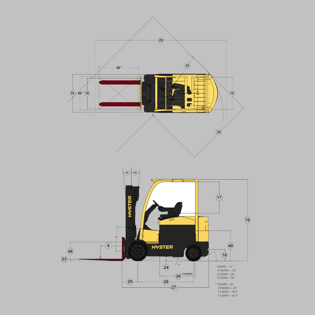 Montacargas Eléctrico HYSTER E80-120Xn Con Llantas Cushion