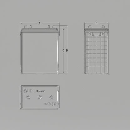 Batería AGM Marca Discover Modelo EV305A-A 6V-330AH