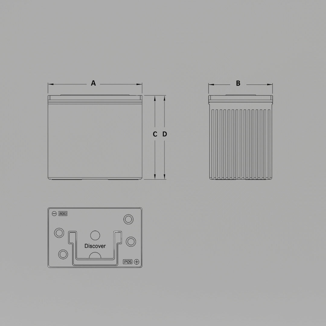 Batería AGM Marca Discover Modelo EVGC6A-A 6V-220AH