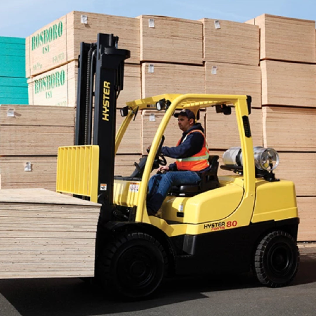 Montacargas Contrabalanceado HYSTER H80-120Ft Gas Lp Con Llantas Rudomáticas