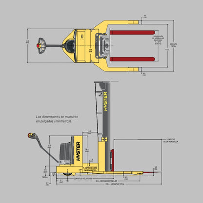 Apilador con Patas Estabilizadoras Hyster W25-30ZA2 / W40ZA Eléctrico 24V