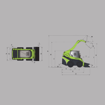 Minicargador ZOOMLION ZS080V Diésel Con Llantas De Caucho