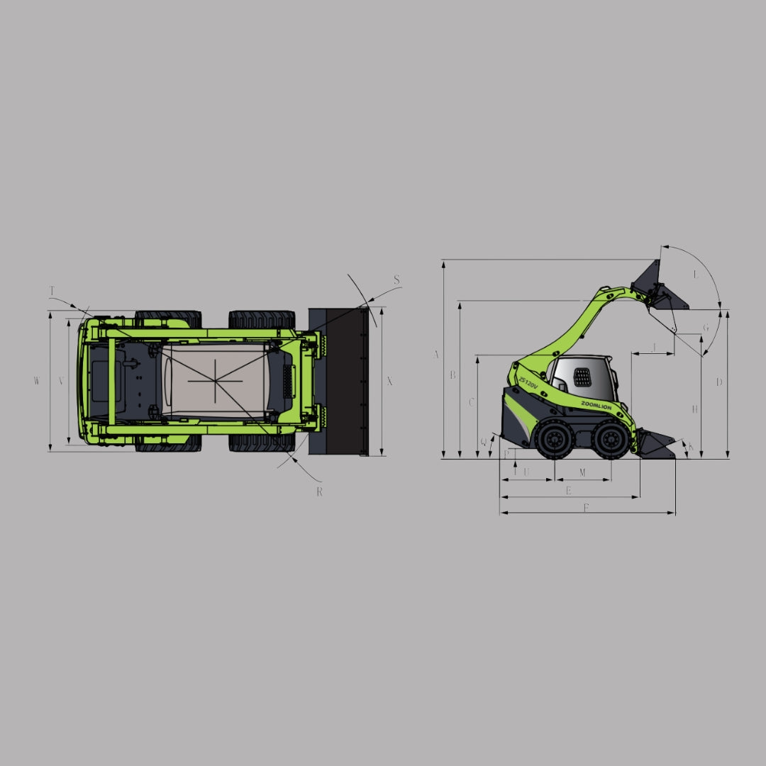 Minicargador ZOOMLION ZS120V Diésel Con Llantas De Caucho