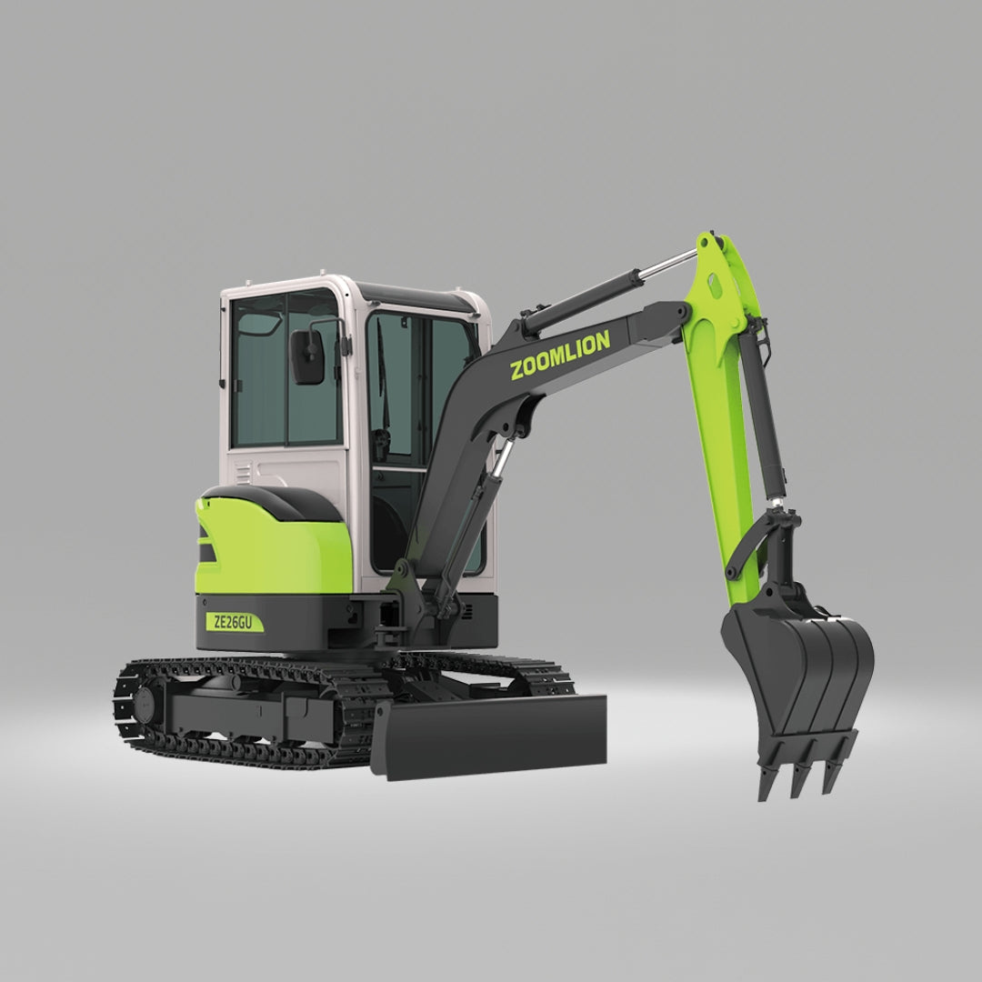 Miniexcavadora ZOOMLION ZE27GU (Canopy / Cab) Diésel Con Orugas De Caucho, Tipo Giro Cero
