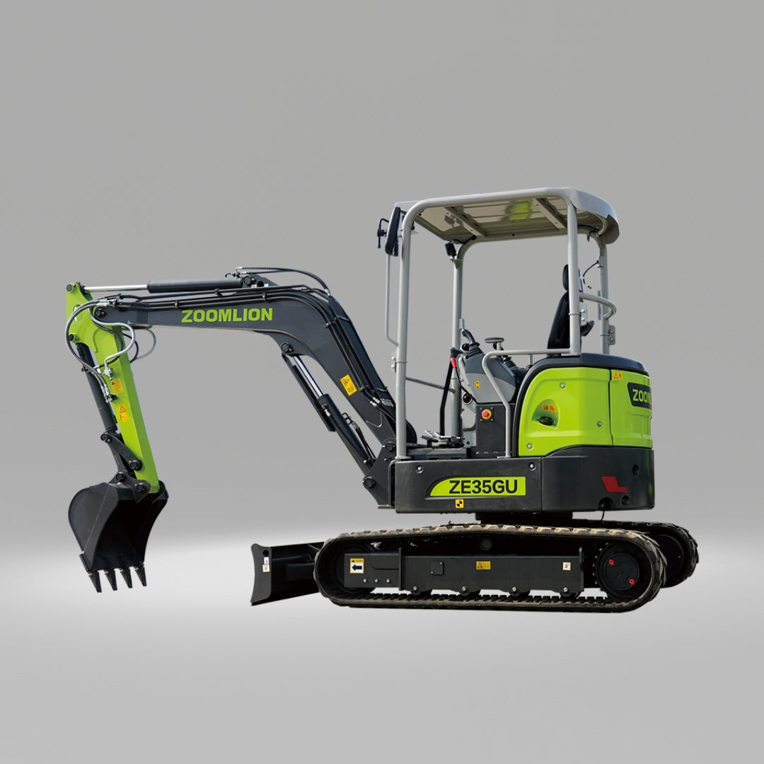 Miniexcavadora ZOOMLION ZE36GU (Canopy / Cab) Diésel Con Orugas De Caucho, Tipo Giro Cero