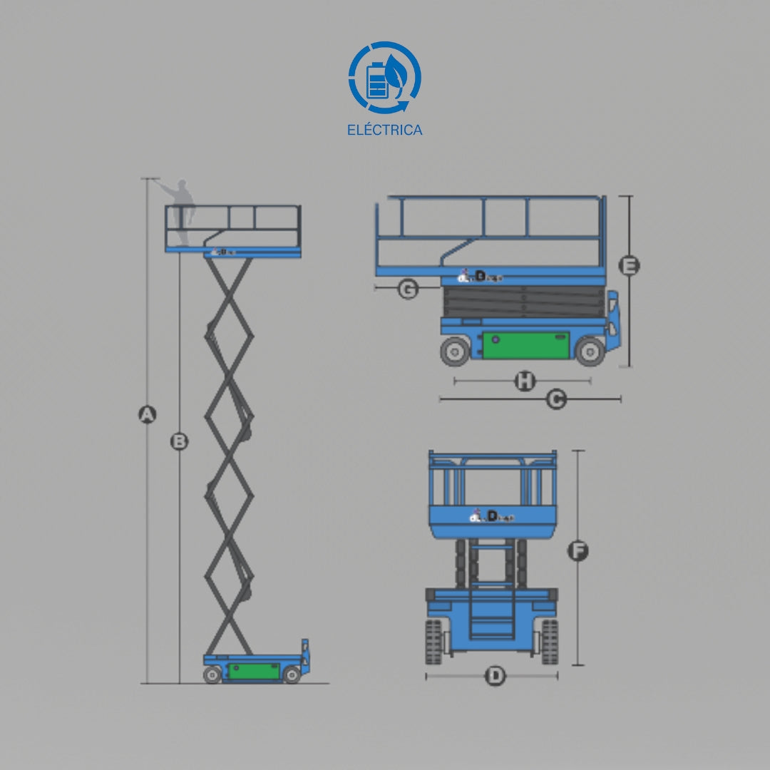 Plataforma De Elevación Tipo Tijera JCPT1208Ac Eléctrica