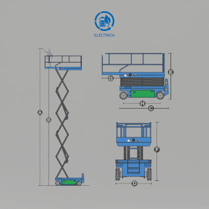 Plataforma De Elevación Tipo Tijera JCPT1208Ac Eléctrica